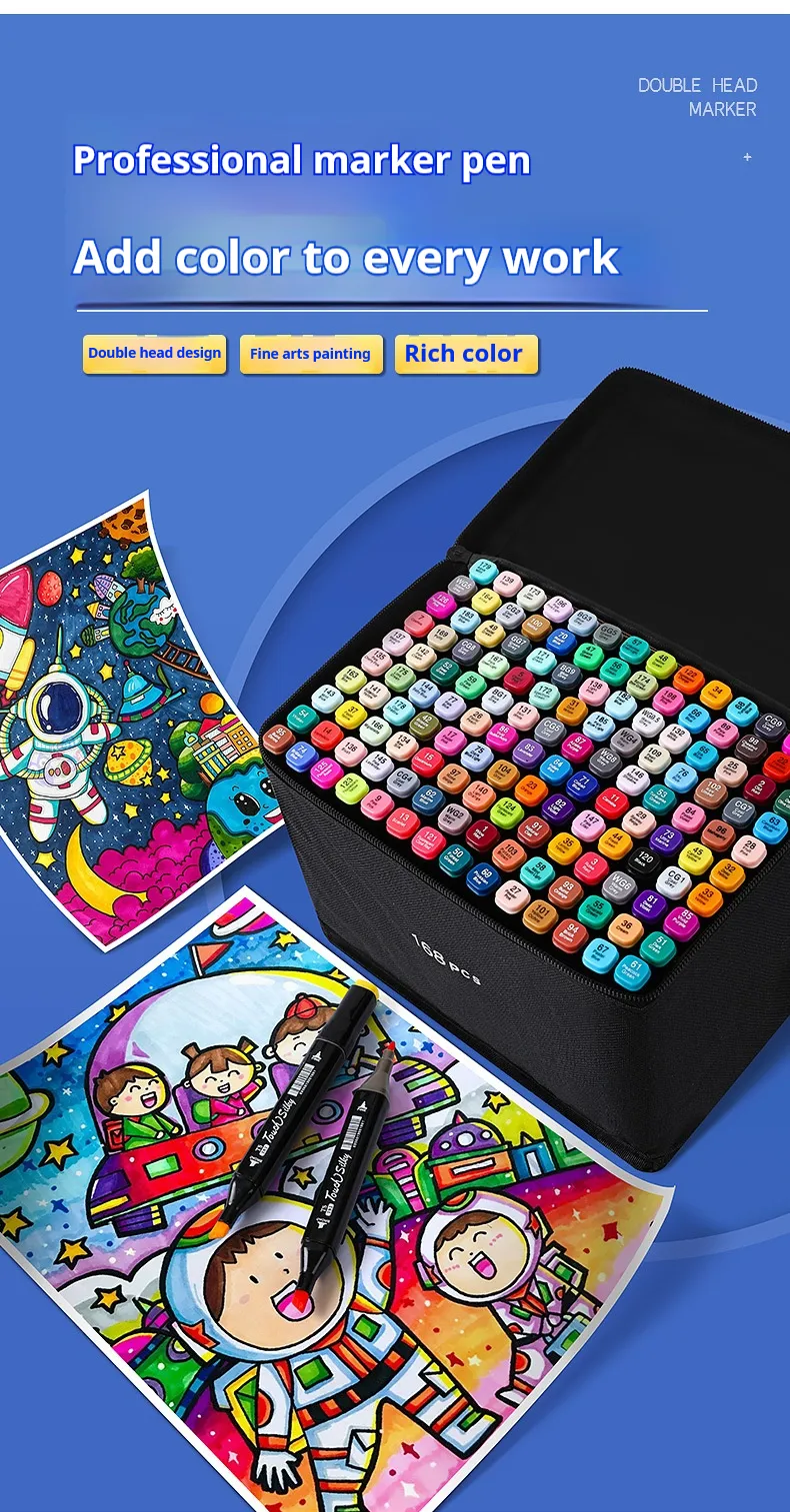 24-80 Colors Double Headed Oily Art Marker Pen Set for Draw Sketching Oily Tip Based Markers Graffiti Manga School Art Supplies