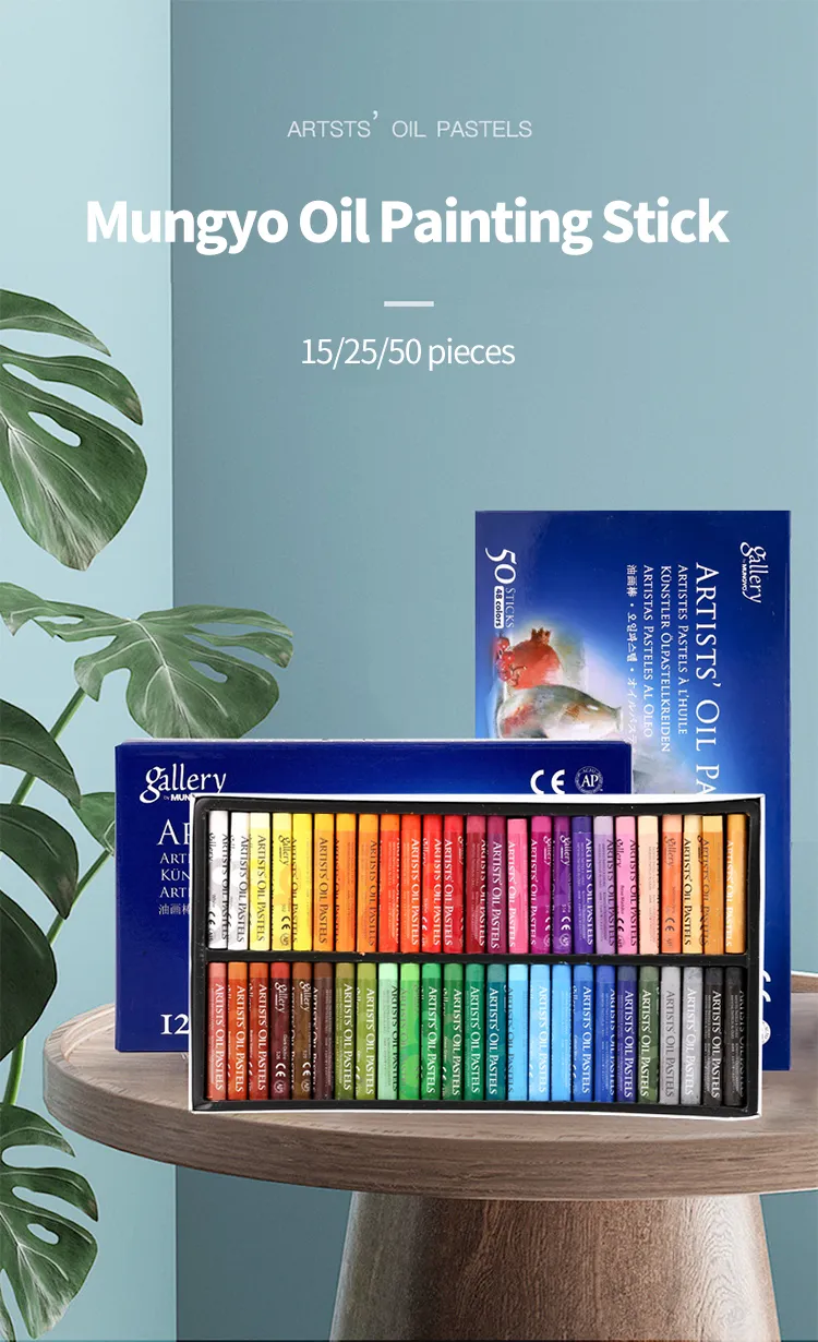 MUNGYO Artist Soft Oil Pastel Set Professional Painting Drawing Graffiti Art Crayons Washable Non Toxic Art Supply 12/25/50Color