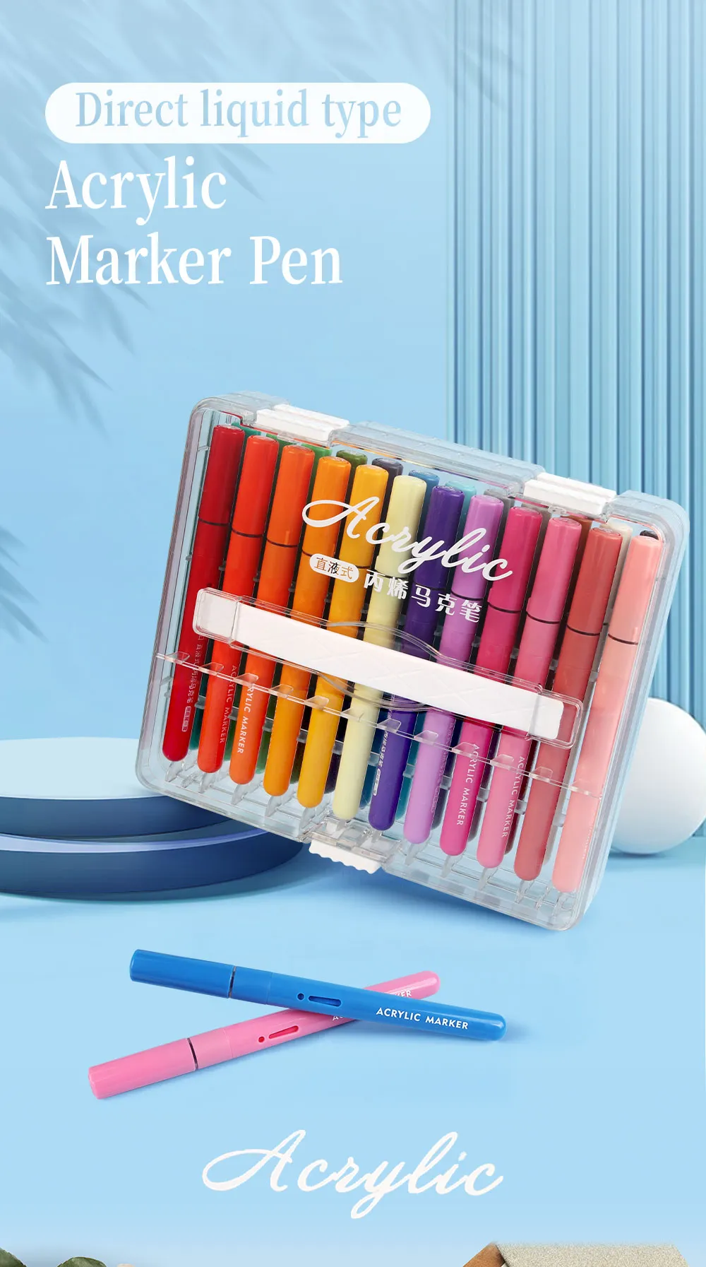 SeamiArt 24/36/60/72color Direct-liquid Acrylic Marker Pen set Soft Brush Tips for School Panting Drawing Gift Set Art Supplies