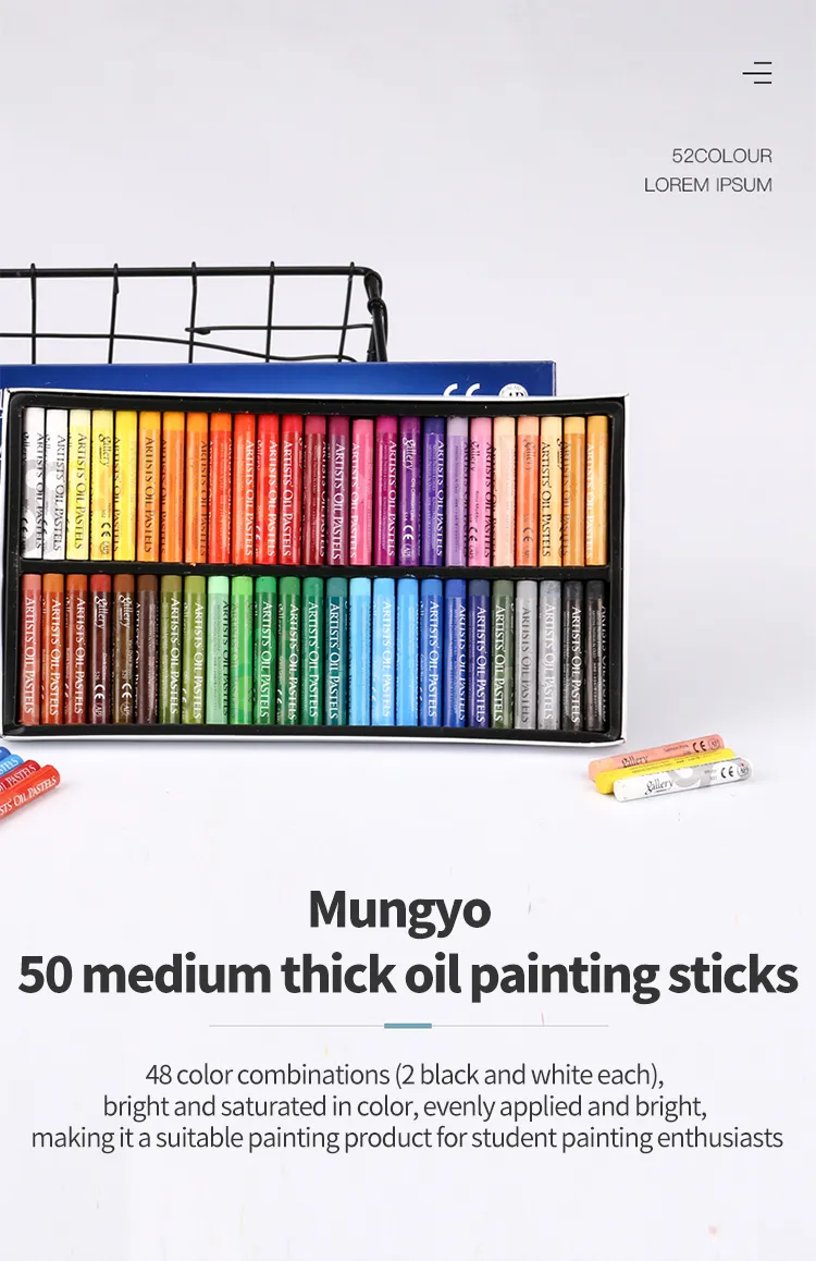 MUNGYO Artist Soft Oil Pastel Set Professional Painting Drawing Graffiti Art Crayons Washable Non Toxic Art Supply 12/25/50Color