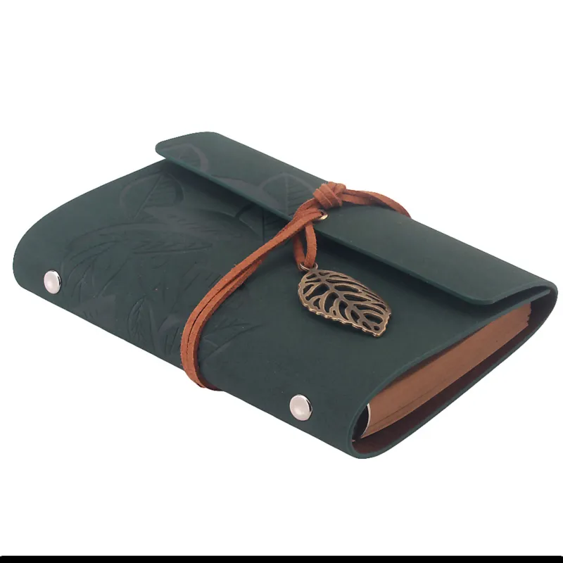 1PC Retro Leaf Notebook School Office Stationery Diary Notepad Literature PU Leather Note Book Traveler Journal Planners Gifts