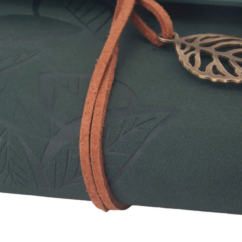 1PC Retro Leaf Notebook School Office Stationery Diary Notepad Literature PU Leather Note Book Traveler Journal Planners Gifts