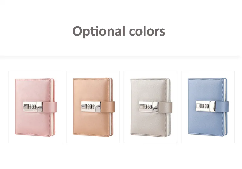 Code Diary Book With Lock PU Notepad Agenda Planner Handmade Handaccount Book Journal Travel Notebook