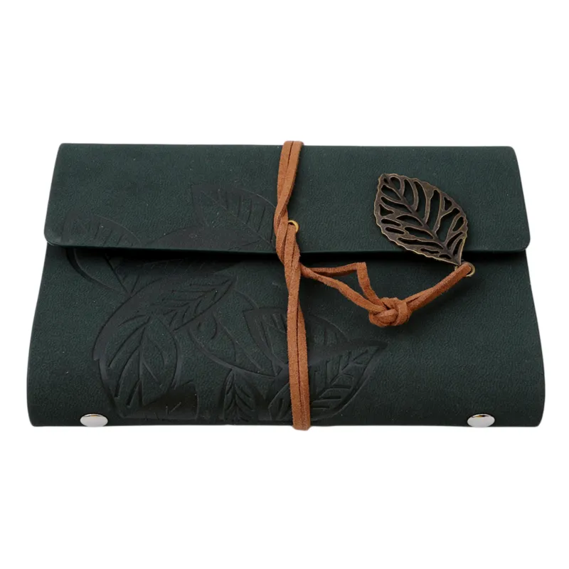 1PC Retro Leaf Notebook School Office Stationery Diary Notepad Literature PU Leather Note Book Traveler Journal Planners Gifts