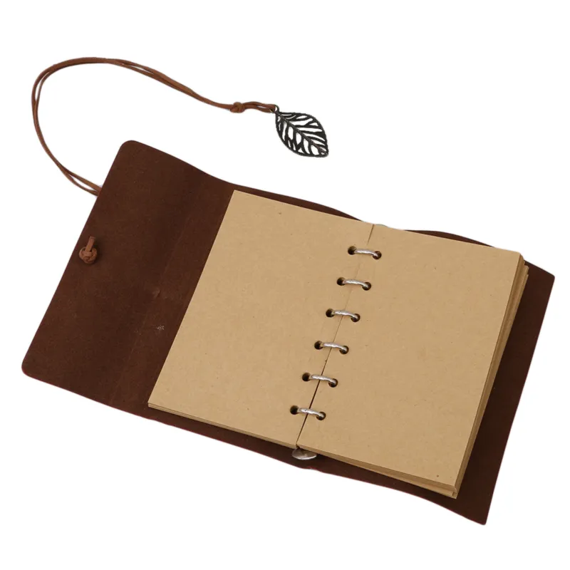 1PC Retro Leaf Notebook School Office Stationery Diary Notepad Literature PU Leather Note Book Traveler Journal Planners Gifts