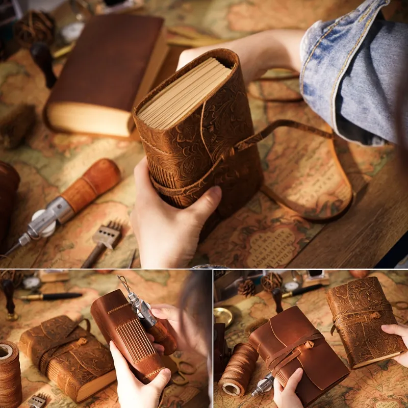 Retro Travel Journal Writing Notebook Diary Leather Bound Notepad Handmade Sketchbook Gift for students Adults Teachers