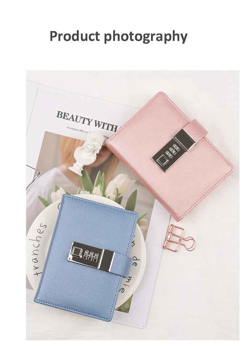 Code Diary Book With Lock PU Notepad Agenda Planner Handmade Handaccount Book Journal Travel Notebook