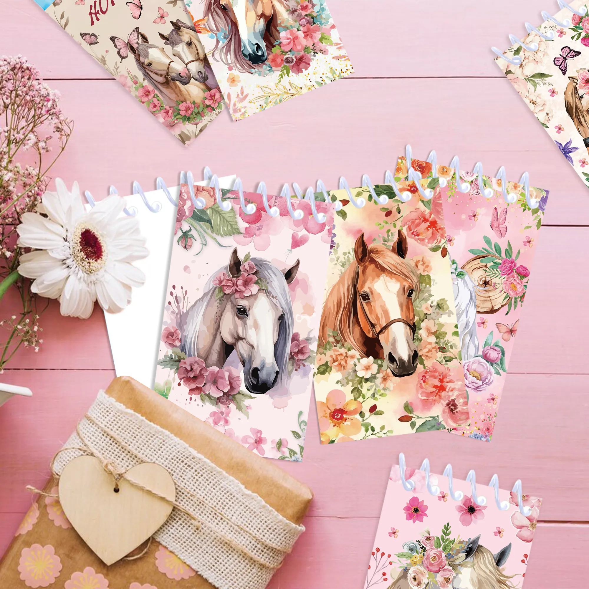 16pcs Football Mermaid Animals Mini Spiral Pocket Notebooks Memo Pad Coil Booklet Notepads For Kids Gifts Party School Diaries