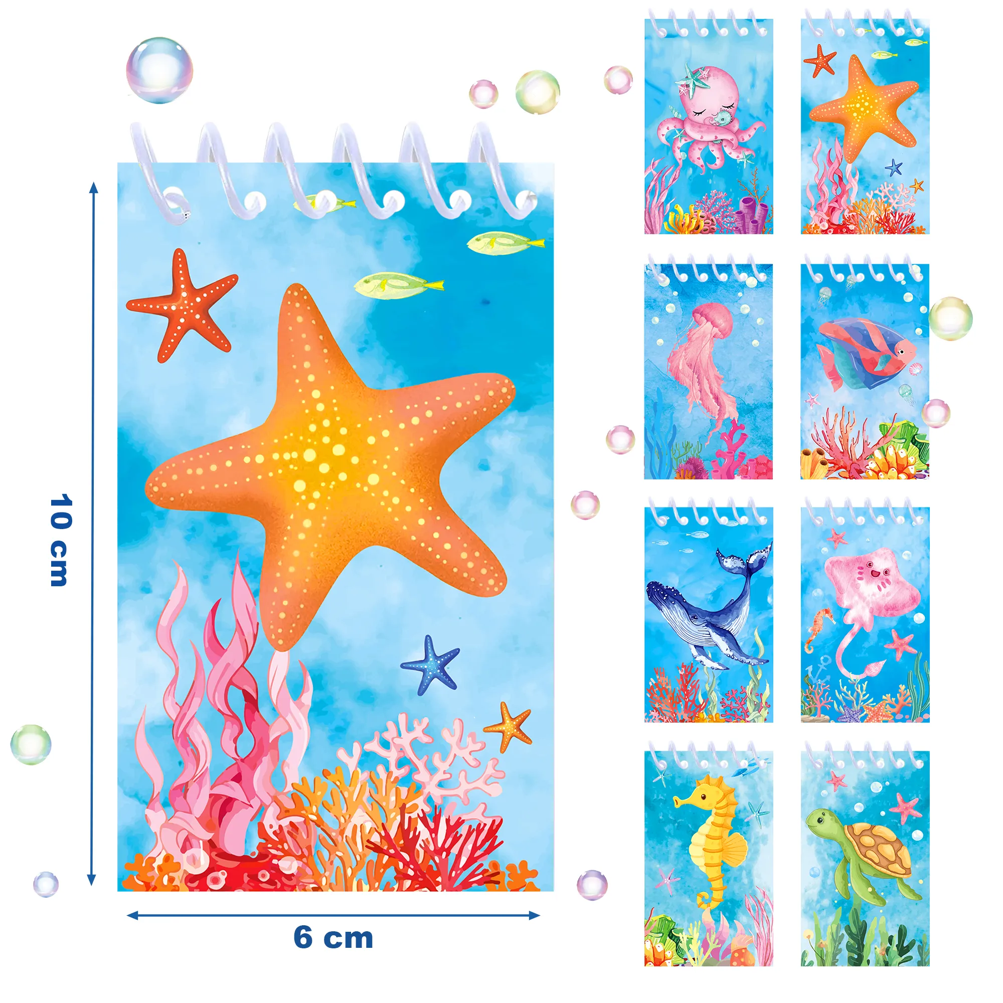 16pcs Football Mermaid Animals Mini Spiral Pocket Notebooks Memo Pad Coil Booklet Notepads For Kids Gifts Party School Diaries