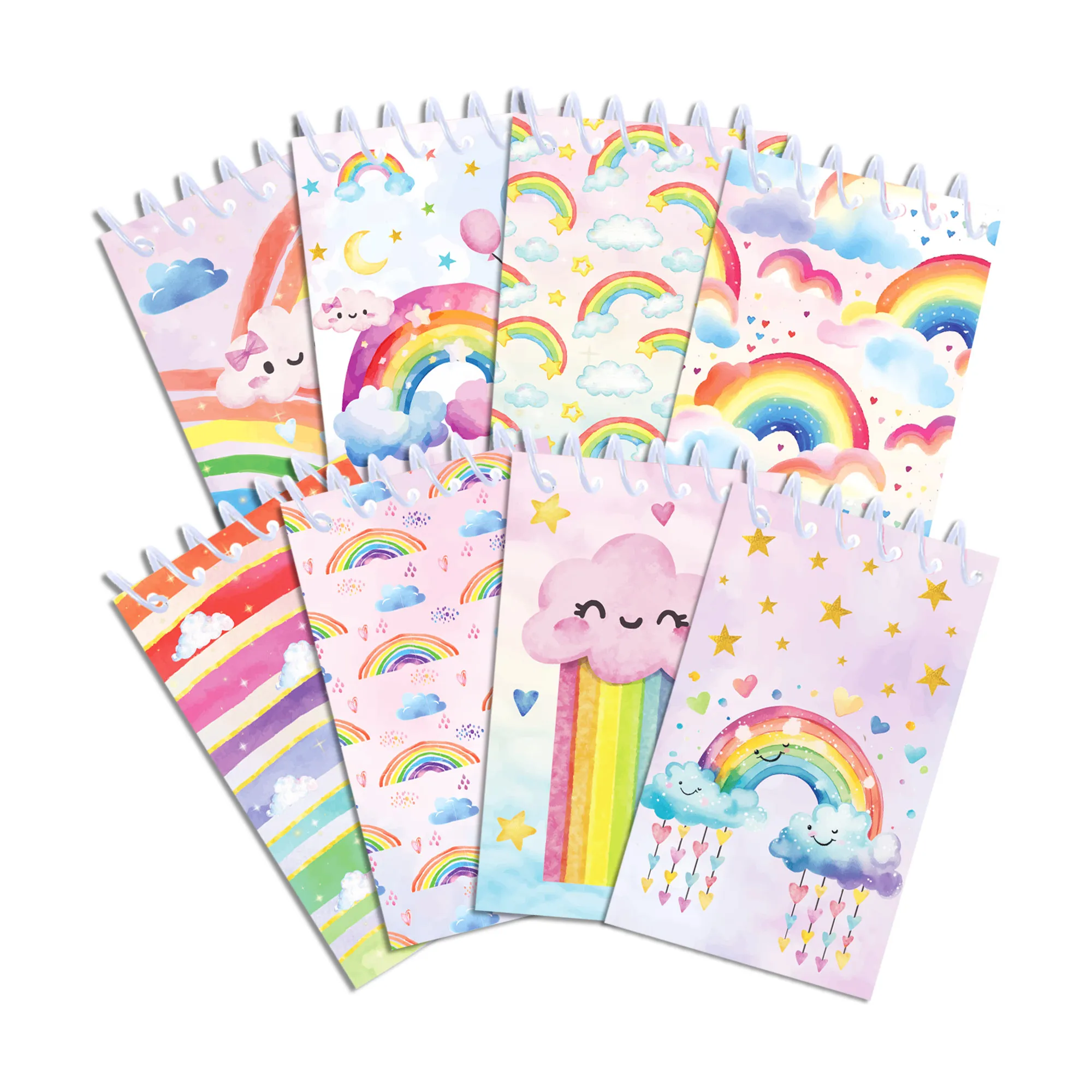 16pcs Football Mermaid Animals Mini Spiral Pocket Notebooks Memo Pad Coil Booklet Notepads For Kids Gifts Party School Diaries