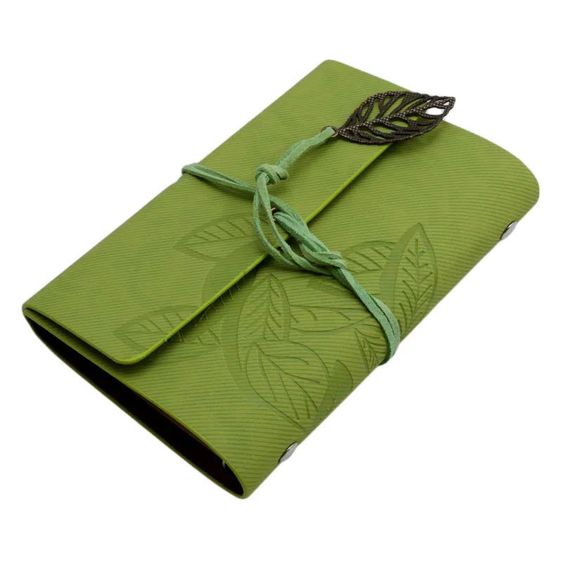 1PC Retro Leaf Notebook School Office Stationery Diary Notepad Literature PU Leather Note Book Traveler Journal Planners Gifts