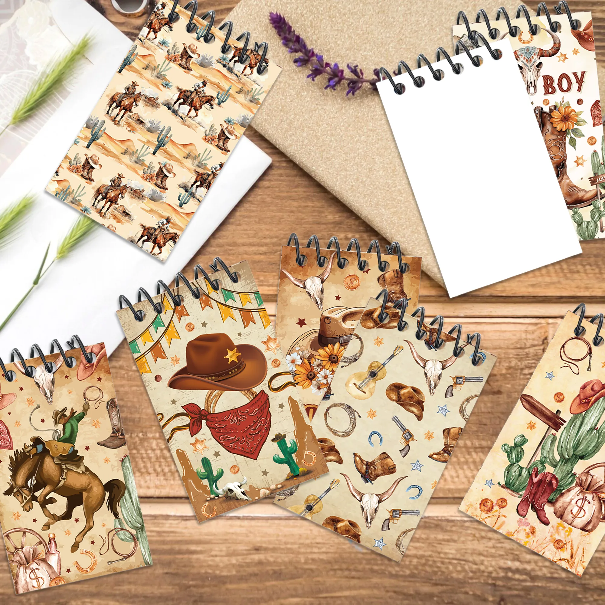 16pcs Football Mermaid Animals Mini Spiral Pocket Notebooks Memo Pad Coil Booklet Notepads For Kids Gifts Party School Diaries