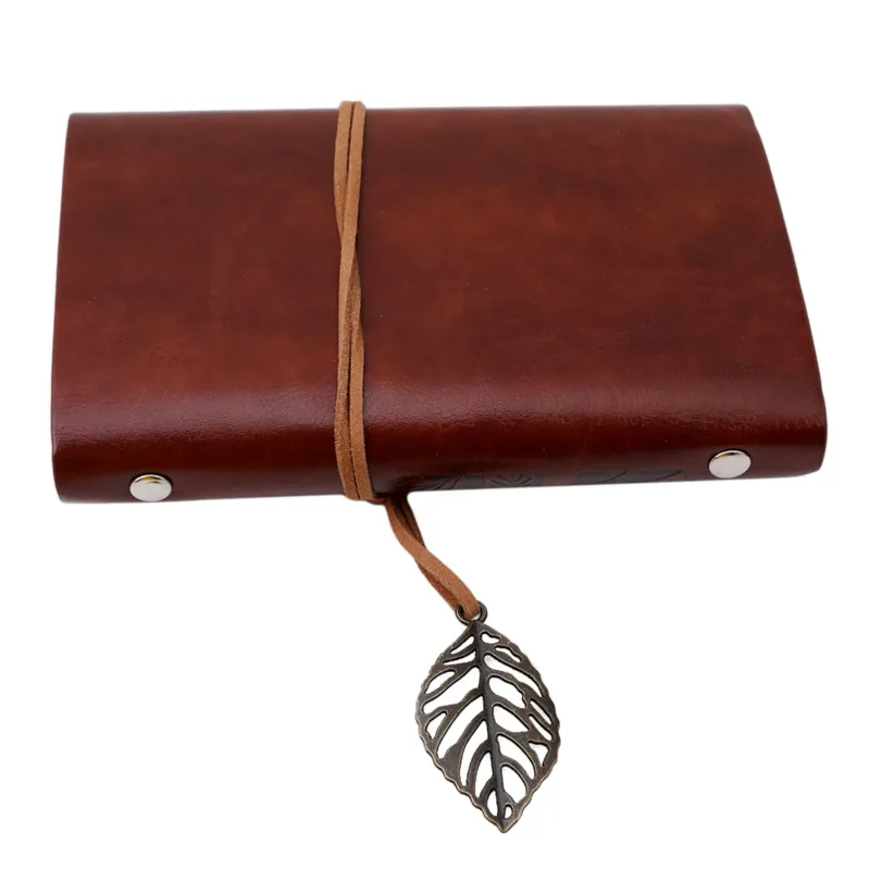 1PC Retro Leaf Notebook School Office Stationery Diary Notepad Literature PU Leather Note Book Traveler Journal Planners Gifts