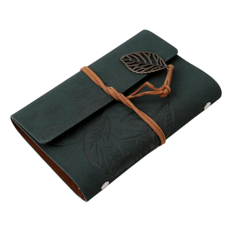 1PC Retro Leaf Notebook School Office Stationery Diary Notepad Literature PU Leather Note Book Traveler Journal Planners Gifts