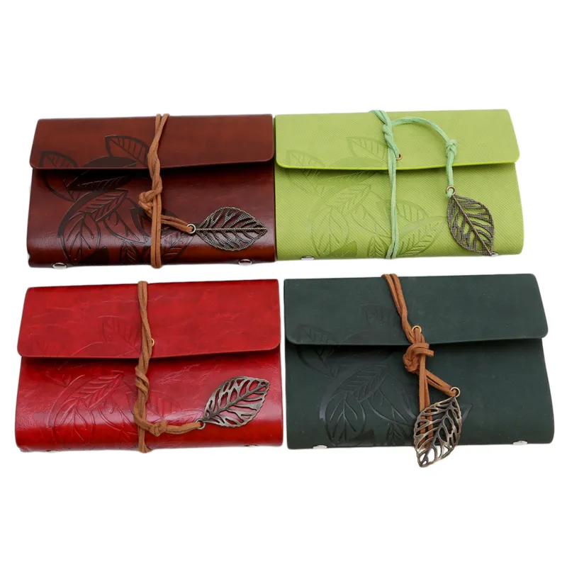 1PC Retro Leaf Notebook School Office Stationery Diary Notepad Literature PU Leather Note Book Traveler Journal Planners Gifts