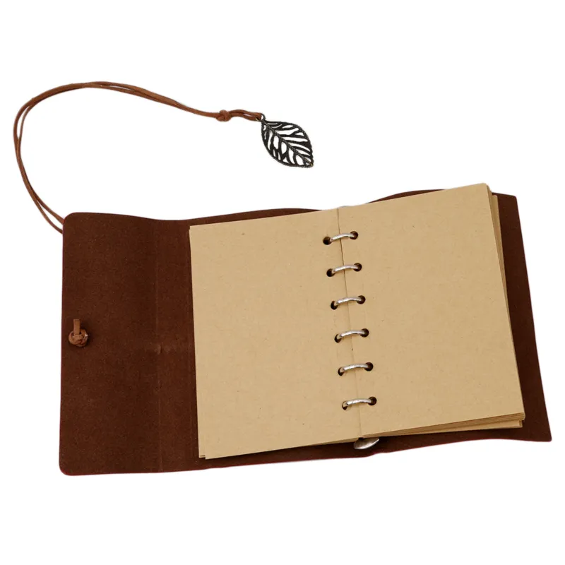 1PC Retro Leaf Notebook School Office Stationery Diary Notepad Literature PU Leather Note Book Traveler Journal Planners Gifts