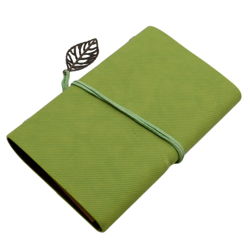 1PC Retro Leaf Notebook School Office Stationery Diary Notepad Literature PU Leather Note Book Traveler Journal Planners Gifts