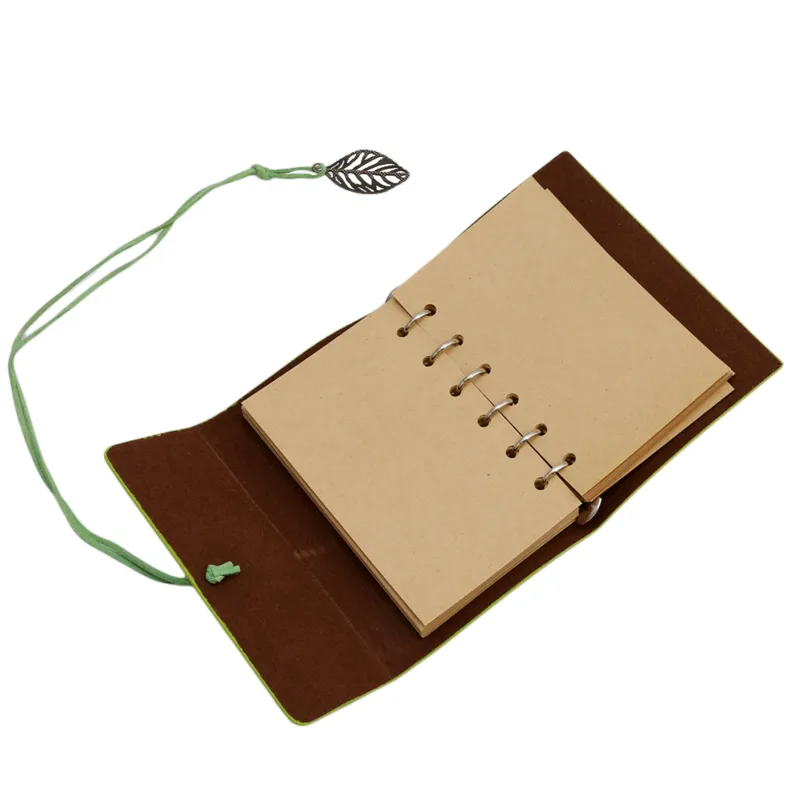 1PC Retro Leaf Notebook School Office Stationery Diary Notepad Literature PU Leather Note Book Traveler Journal Planners Gifts