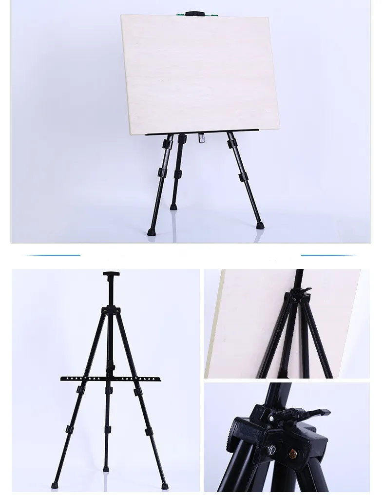 Portable Adjustable Metal Sketch Easel Sketch Drawing For Artist Art Supplies Stand Foldable Travel Easel Shelf With Bag Outdoor