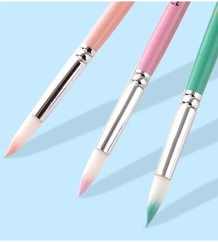 6 Pcs/Set Macaron Wooden Handle Nylon Hair Painting Brushes Watercolor Oil Acrylic Brush Art Pen for School Student Supply