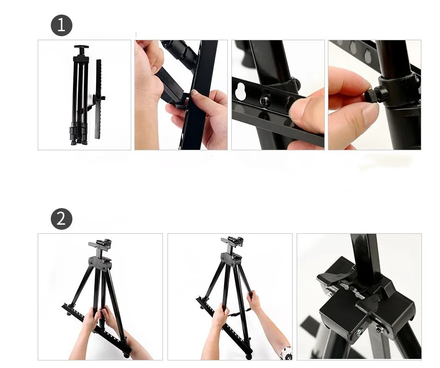 Portable Adjustable Metal Sketch Easel Sketch Drawing For Artist Art Supplies Stand Foldable Travel Easel Shelf With Bag Outdoor