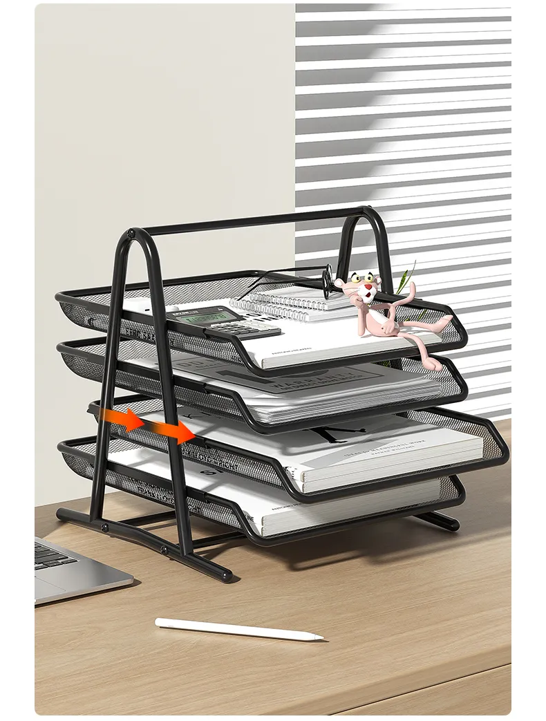 3 Tier Mesh Desk Organizers,Office Supplies Organizer,Desk Organizer Tray,File Storage,Mesh Paper Tray,File Organizer Tray