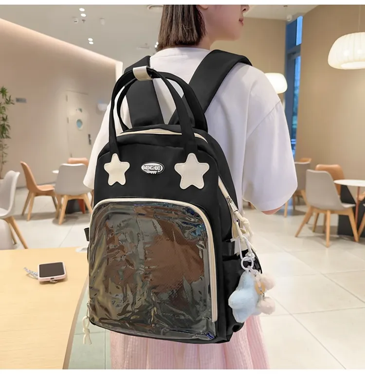 Ita Backpack Autumn High-capacity Canvas School Bag Transparent Preppy Style Girls Rucksack Teenage Display Bolsa Mujer Сумка