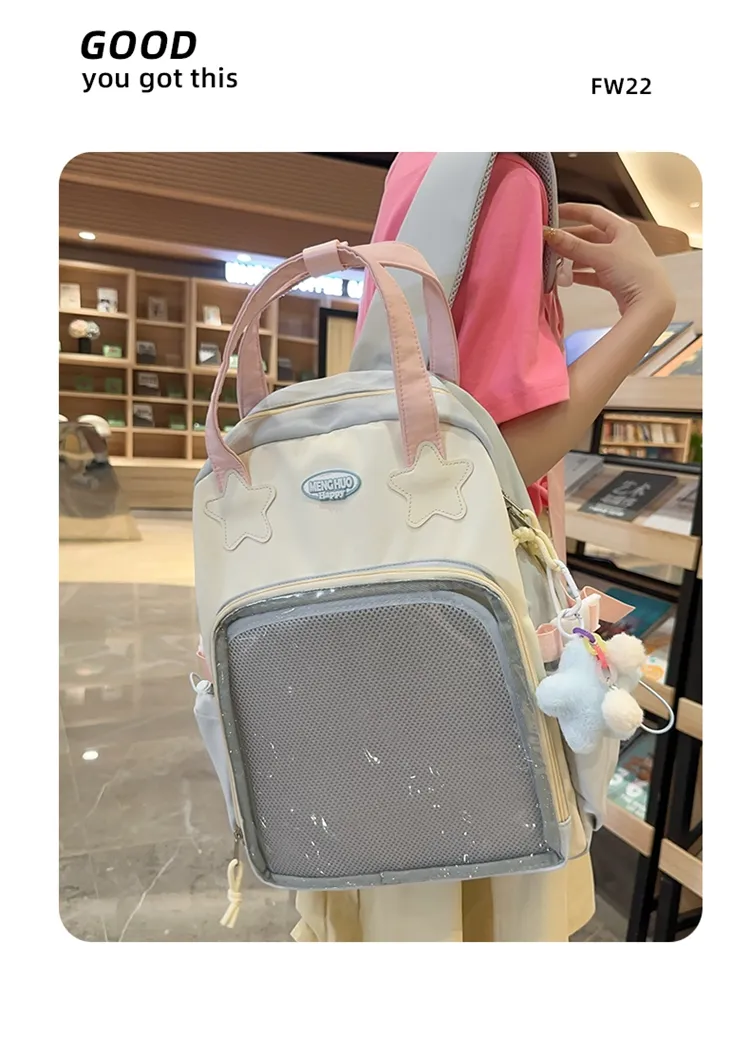 Ita Backpack Autumn High-capacity Canvas School Bag Transparent Preppy Style Girls Rucksack Teenage Display Bolsa Mujer Сумка