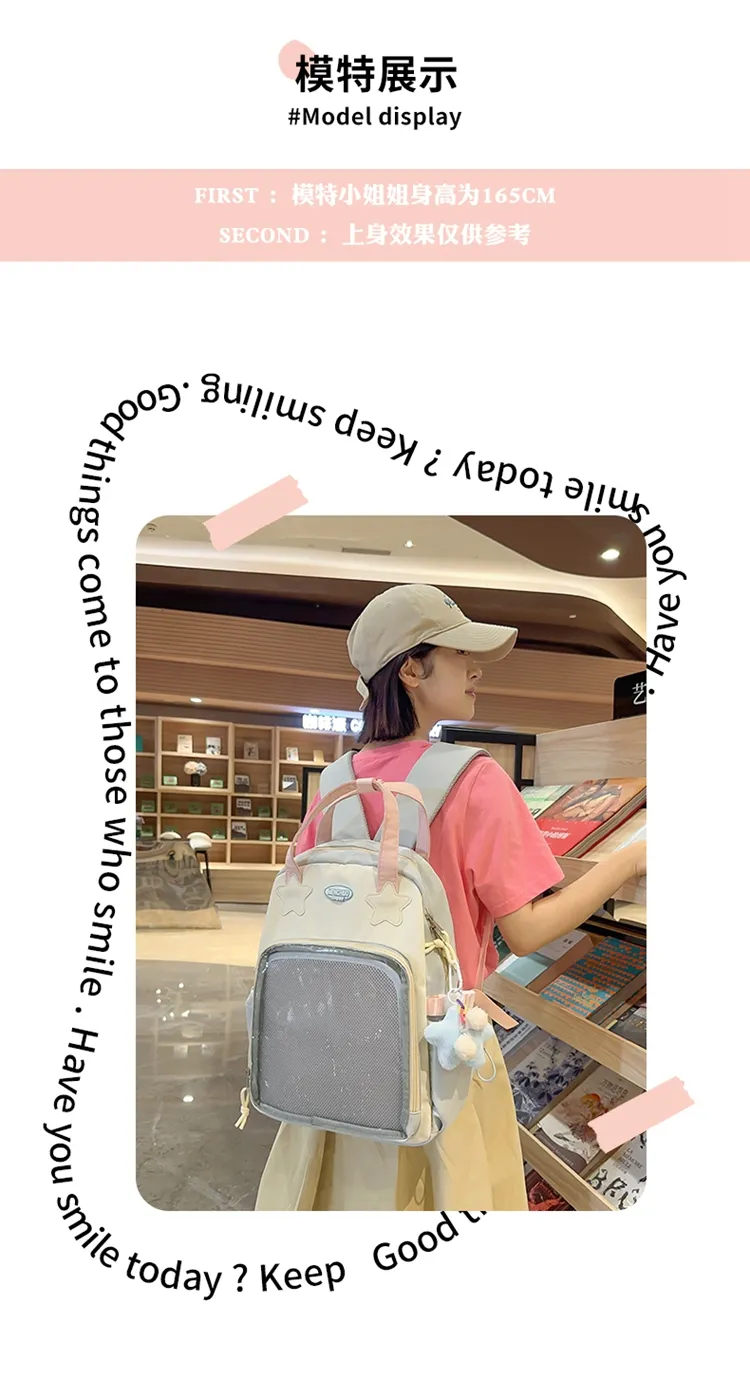 Ita Backpack Autumn High-capacity Canvas School Bag Transparent Preppy Style Girls Rucksack Teenage Display Bolsa Mujer Сумка