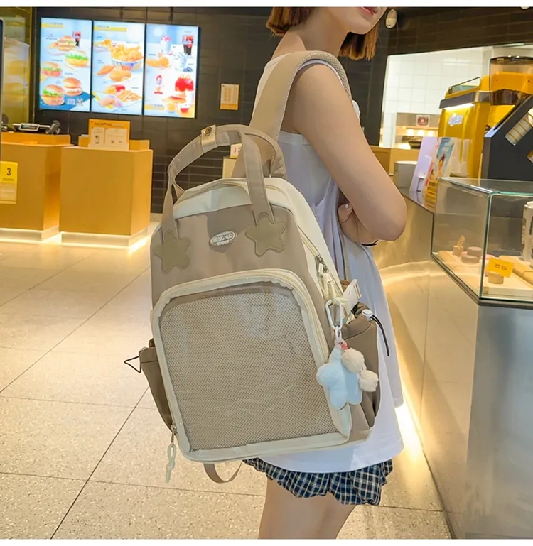 Ita Backpack Autumn High-capacity Canvas School Bag Transparent Preppy Style Girls Rucksack Teenage Display Bolsa Mujer Сумка
