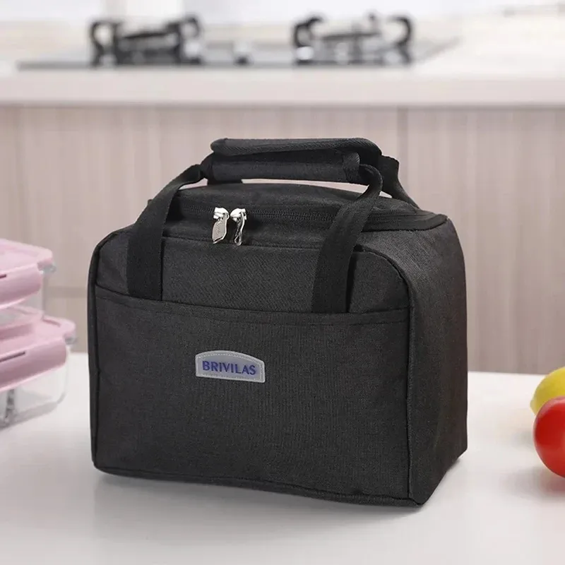 Portable Lunch Bag For OL Women Thermal Insulated Lunch Box Tote Cooler Handbag Waterproof Bento Pouch Office Food Shoulder Bag