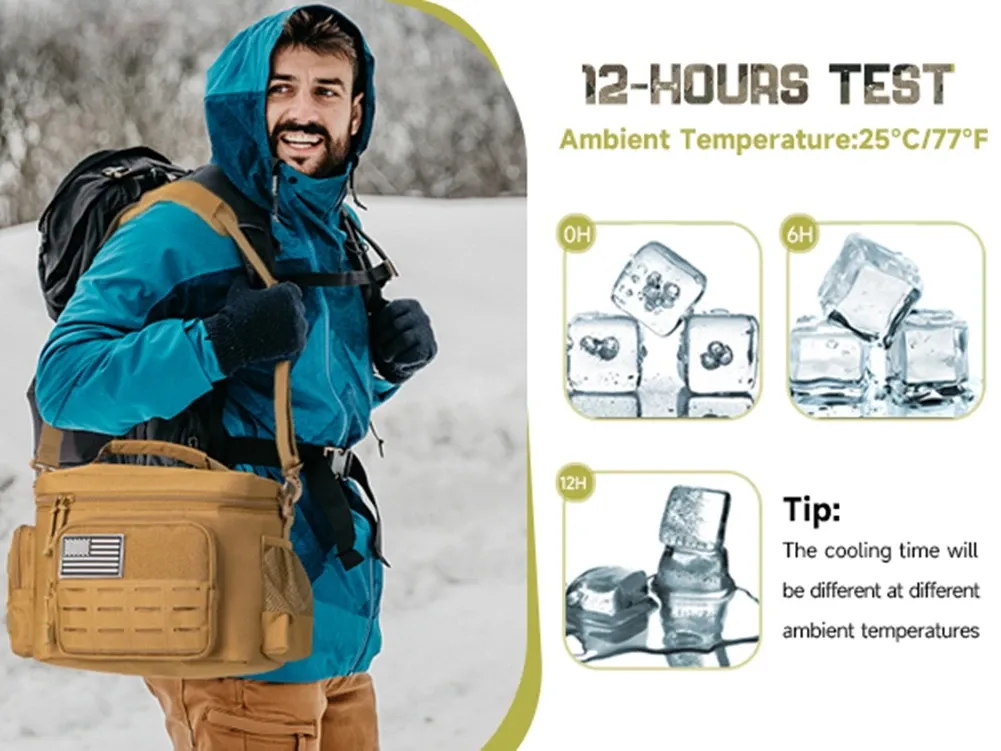 Tactical Lunch Box for Men Outdoor Heavy Duty Lunch Bag Work Leakproof Insulated Durable Thermal Cooler Bag Meal Camping Picnic