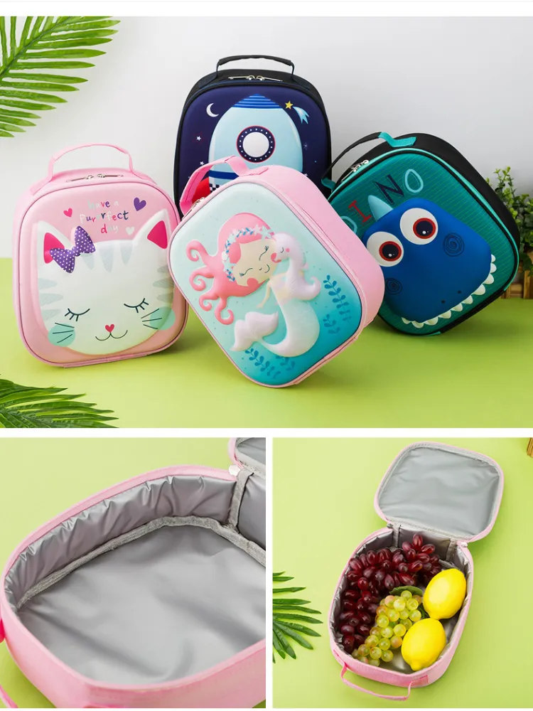 Children Cartoon Lunch Bag Portable Insulated Thermal Lunch Box Picnic Tote Food Fresh Cooler Bag Girls Boy Preservation Handbag