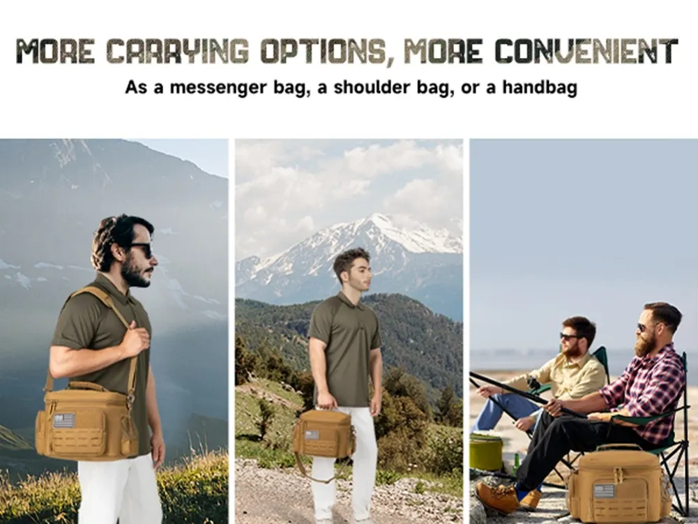 Tactical Lunch Box for Men Outdoor Heavy Duty Lunch Bag Work Leakproof Insulated Durable Thermal Cooler Bag Meal Camping Picnic