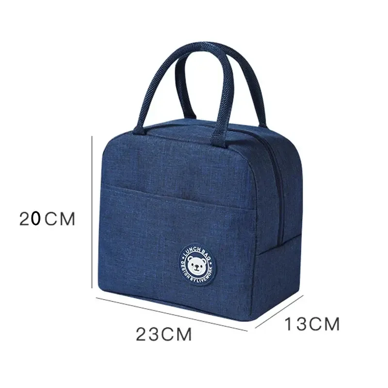 Portable Lunch Bag For OL Women Thermal Insulated Lunch Box Tote Cooler Handbag Waterproof Bento Pouch Office Food Shoulder Bag