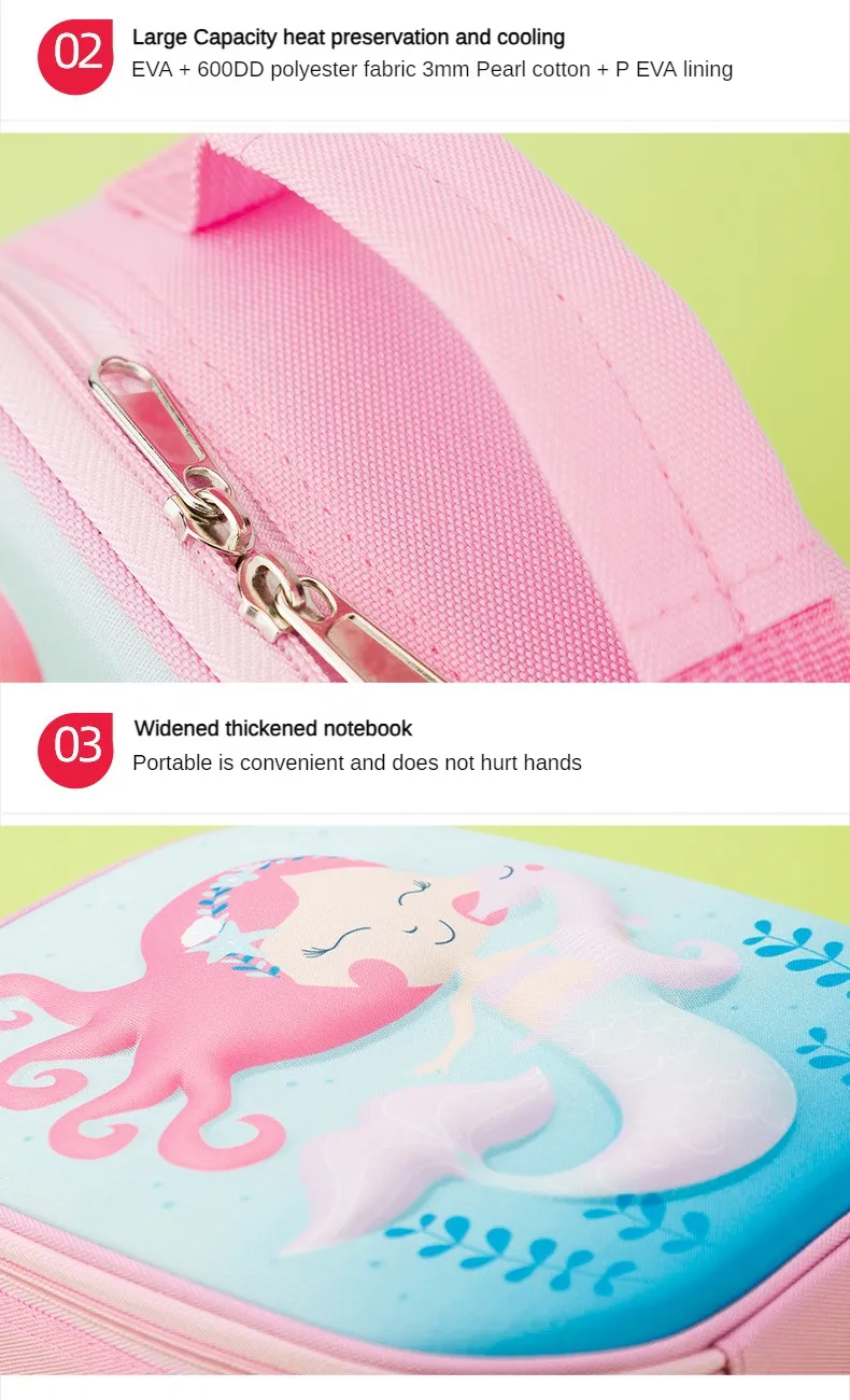 Children Cartoon Lunch Bag Portable Insulated Thermal Lunch Box Picnic Tote Food Fresh Cooler Bag Girls Boy Preservation Handbag