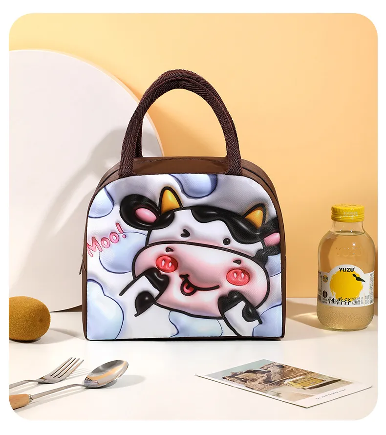 Kids Lunch Bag for School Portable Thermal Bag Children Cartoon Insulated Lunch Bag Cooler Bento Pouch Dinner Container Handbags