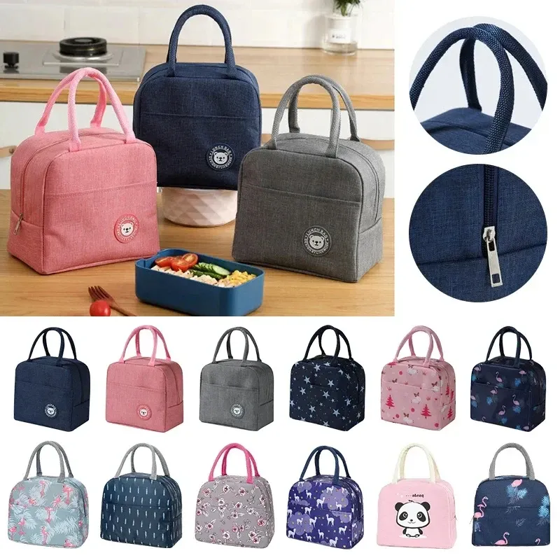 Portable Lunch Bag For OL Women Thermal Insulated Lunch Box Tote Cooler Handbag Waterproof Bento Pouch Office Food Shoulder Bag