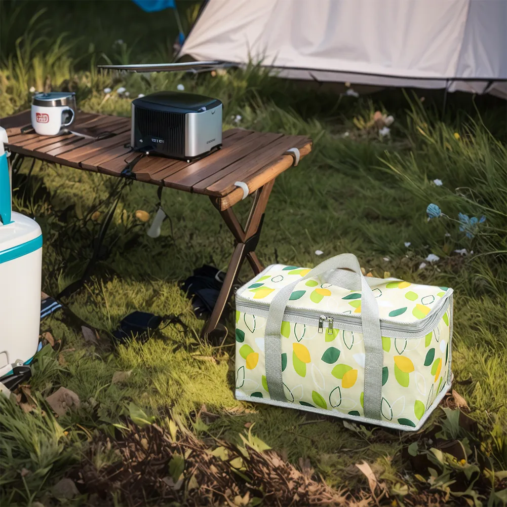 Outdoor Thickened Insulated Lunch Handbags Large Capacity Camping Storage Bags Waterproof Checkered Picnic Cold Protection Totes