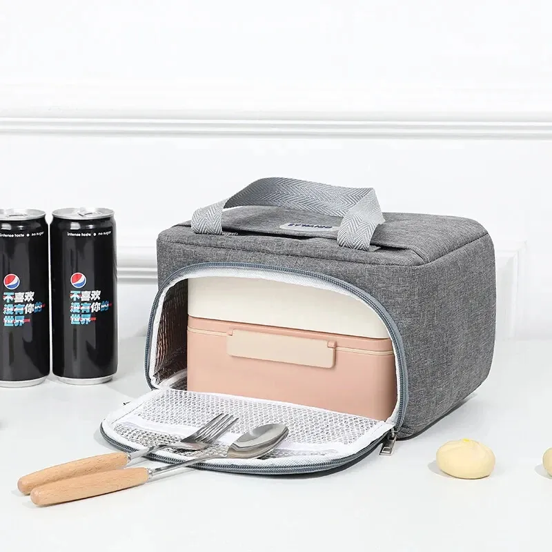 Portable Lunch Bag For OL Women Thermal Insulated Lunch Box Tote Cooler Handbag Waterproof Bento Pouch Office Food Shoulder Bag