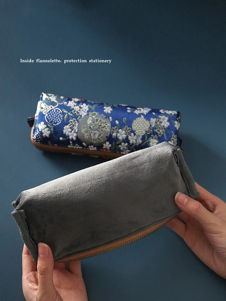 Kawaii Pencil Case Retro Pen Case School Supplies Trousse Scolaire Fabric Embroidery Pencil Bags Student Stationery Pencil Cases