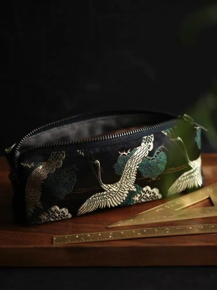 Kawaii Pencil Case Retro Pen Case School Supplies Trousse Scolaire Fabric Embroidery Pencil Bags Student Stationery Pencil Cases