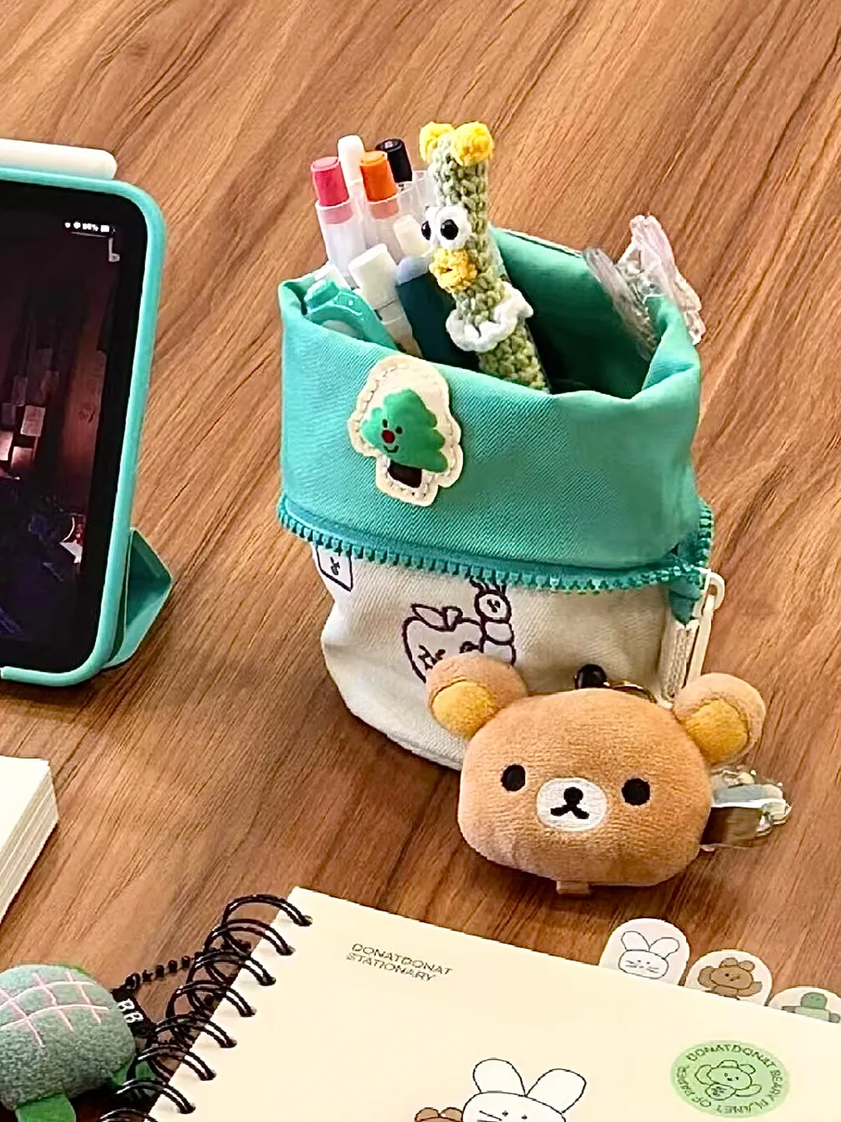 Kawaii Portable Pen Holder Students Large-Capacity Pencil Case Innovative Cute Stationery Storage Bag School Stationery Supplies