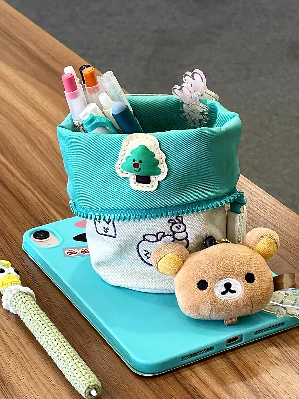 Kawaii Portable Pen Holder Students Large-Capacity Pencil Case Innovative Cute Stationery Storage Bag School Stationery Supplies