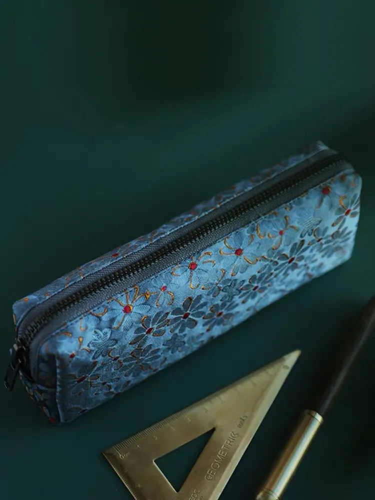 Kawaii Pencil Case Retro Pen Case School Supplies Trousse Scolaire Fabric Embroidery Pencil Bags Student Stationery Pencil Cases