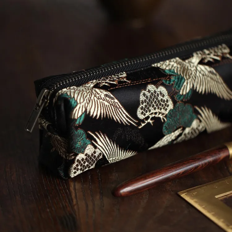 Kawaii Pencil Case Retro Pen Case School Supplies Trousse Scolaire Fabric Embroidery Pencil Bags Student Stationery Pencil Cases