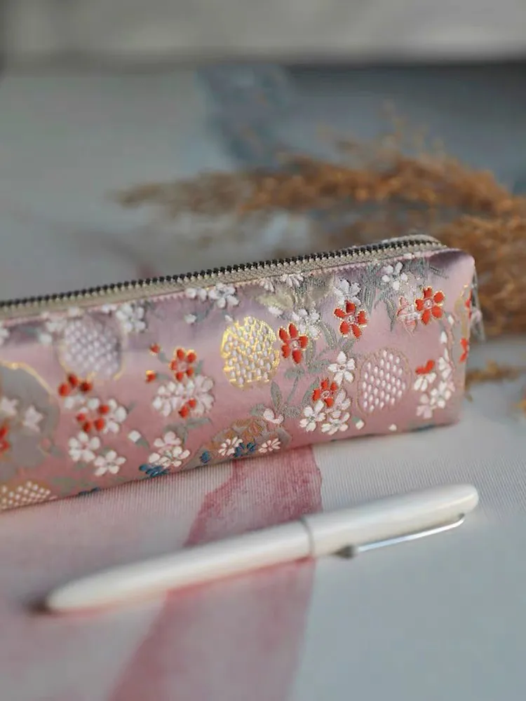 Kawaii Pencil Case Retro Pen Case School Supplies Trousse Scolaire Fabric Embroidery Pencil Bags Student Stationery Pencil Cases