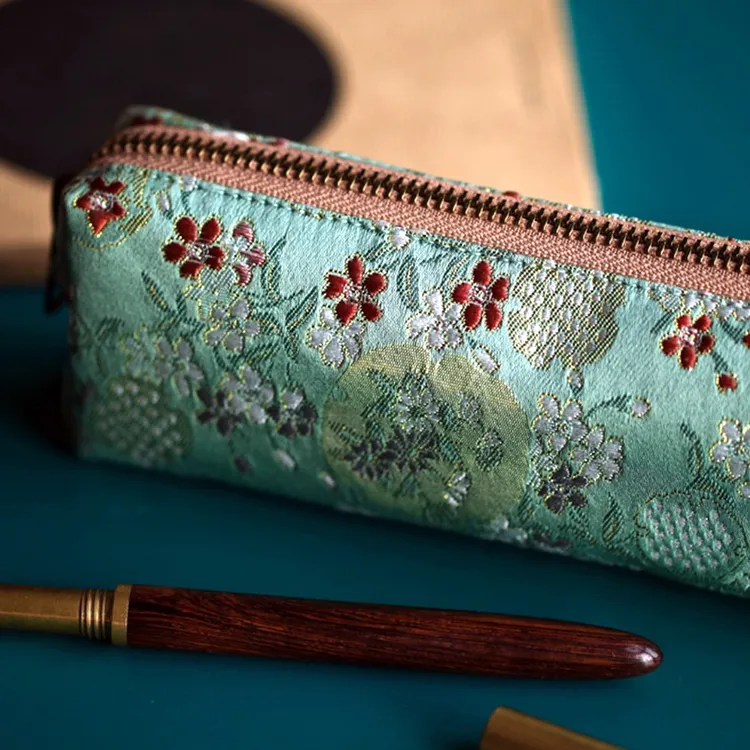 Kawaii Pencil Case Retro Pen Case School Supplies Trousse Scolaire Fabric Embroidery Pencil Bags Student Stationery Pencil Cases