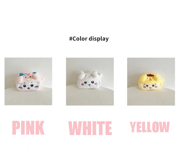 Chiikawa Pencil Case Ins Style Cute Plush Bag for Teenage Students Holding Makeup Bag Zipper Pen Bag Children's Gift Girl Gift
