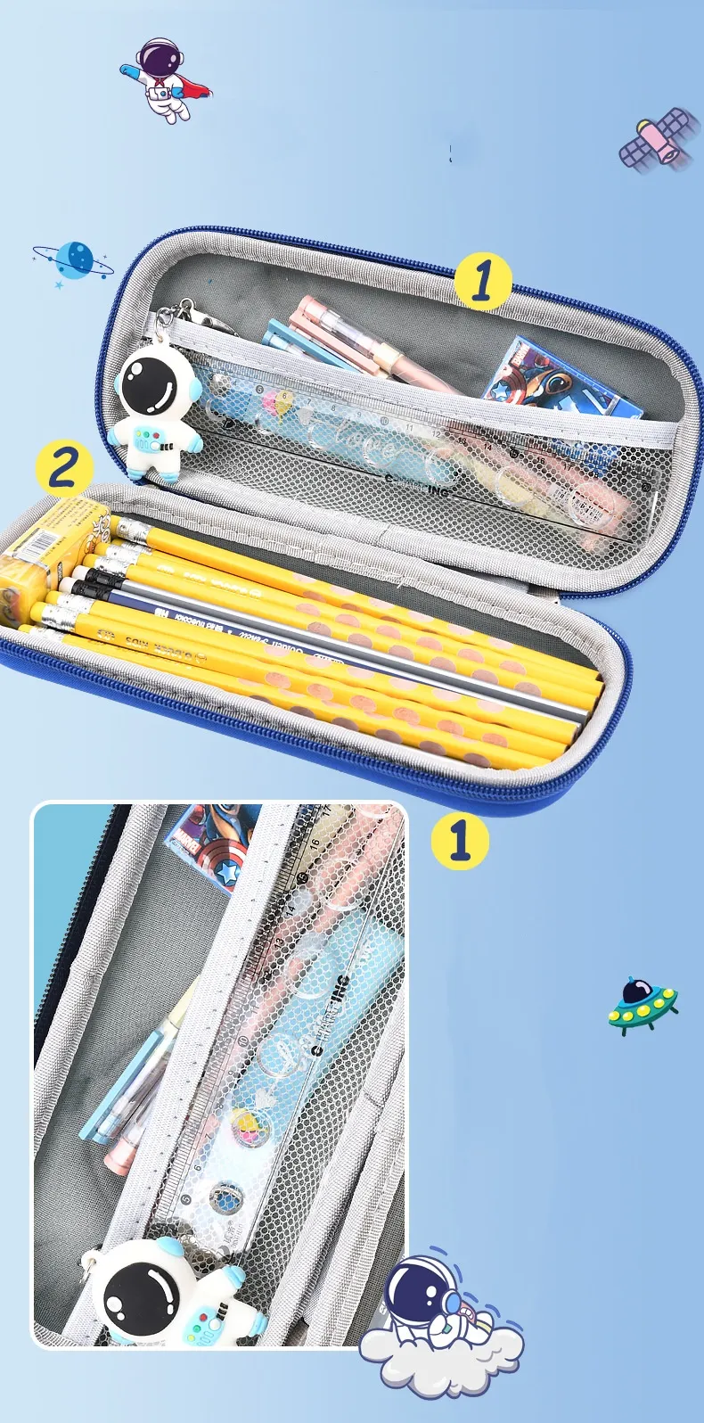 3D 230mm *100mm *50mm  Pencil Case EVA Large Capacity Waterproof Pencil Box for Student School Supply Stationery Pencil Case